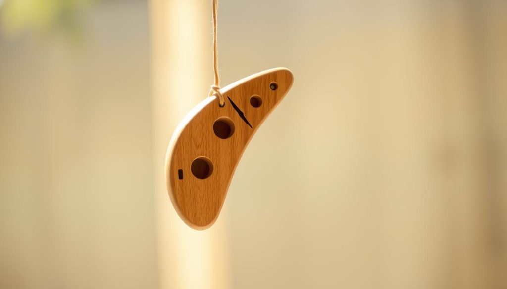 A delicate, wooden ocarina suspended in a warm, natural lighting, showcasing its intricate tessiture and range of musical expression. The instrument's graceful curves and carefully crafted finger holes are captured in crisp detail, highlighting the skilled craftsmanship. The background is softly blurred, allowing the ocarina to be the focal point, inviting the viewer to appreciate its tonal nuances and the possibilities it holds for musical exploration. The composition is thoughtfully balanced, emphasizing the ocarina's elegant silhouette and the depth of its sonic capabilities. A delicate, wooden ocarina suspended in a warm, natural lighting, showcasing its intricate tessiture and range of musical expression. The instrument's graceful curves and carefully crafted finger holes are captured in crisp detail, highlighting the skilled craftsmanship. The background is softly blurred, allowing the ocarina to be the focal point, inviting the viewer to appreciate its tonal nuances and the possibilities it holds for musical exploration. The composition is thoughtfully balanced, emphasizing the ocarina's elegant silhouette and the depth of its sonic capabilities.