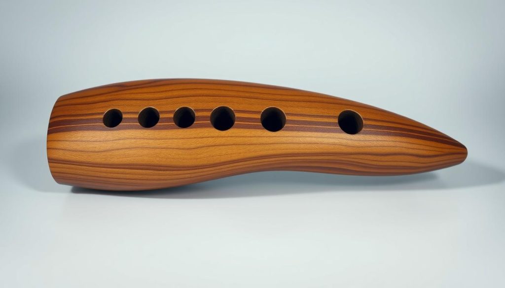 An artisanal wooden ocarina, its rich, mellow timbre radiating warmth. Crafted with meticulous care, the instrument's elegant curves and smooth finish evoke the skilled hands of a master luthier. Soft, diffused lighting caresses the ocarina's natural grain, highlighting the unique character of the wood. The ocarina sits prominently in the frame, its sublime form the focal point, inviting the viewer to appreciate the beauty and soulful resonance of this cherished musical treasure. An artisanal wooden ocarina, its rich, mellow timbre radiating warmth. Crafted with meticulous care, the instrument's elegant curves and smooth finish evoke the skilled hands of a master luthier. Soft, diffused lighting caresses the ocarina's natural grain, highlighting the unique character of the wood. The ocarina sits prominently in the frame, its sublime form the focal point, inviting the viewer to appreciate the beauty and soulful resonance of this cherished musical treasure.